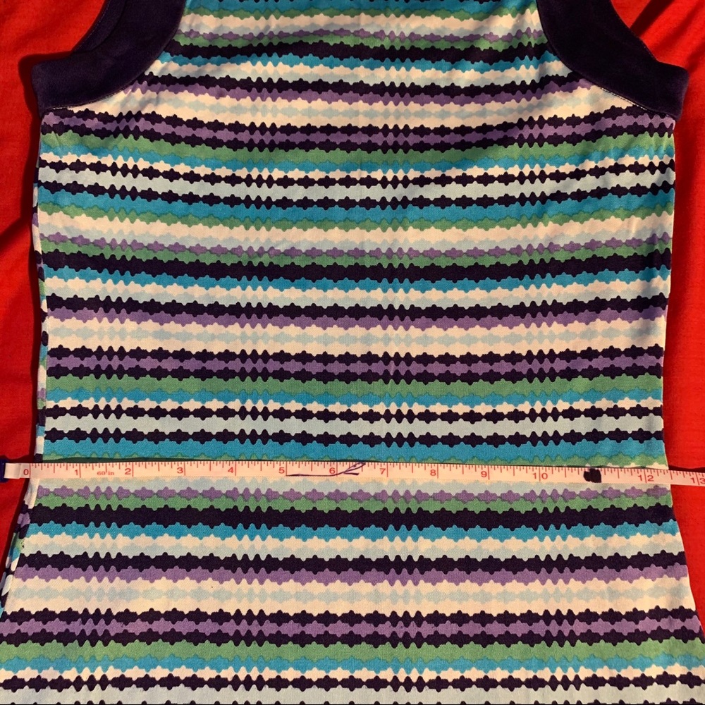 SOLD TORY BURCH 100% Silk Multi color stripe mid Dress - Picture 7 of 12